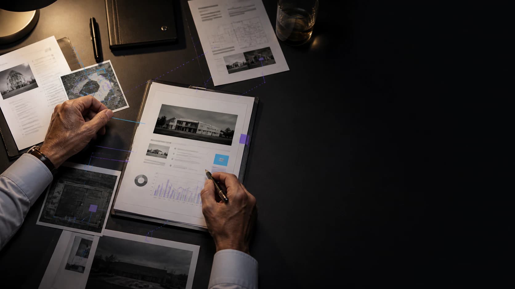 An underwriter reviews source evidence and a prepared decision dossier.